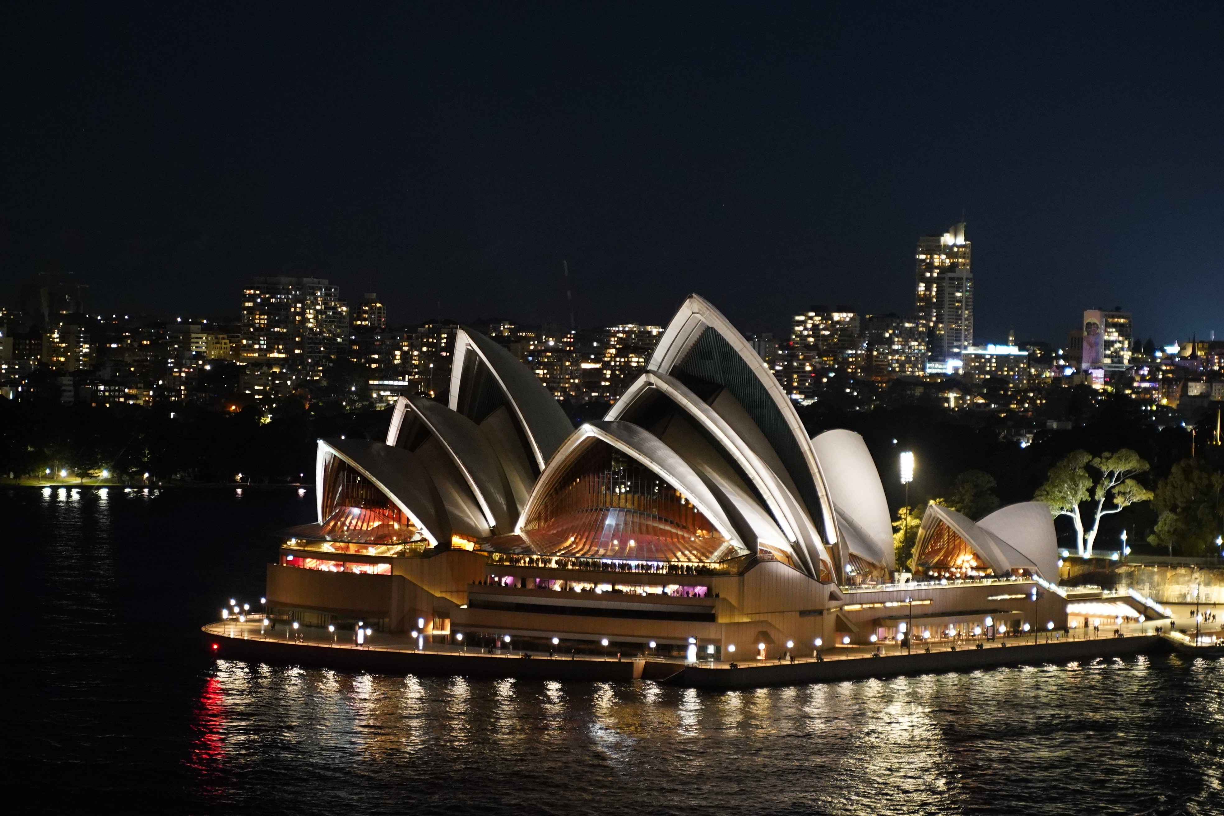Sydney Opera House illuminated at night